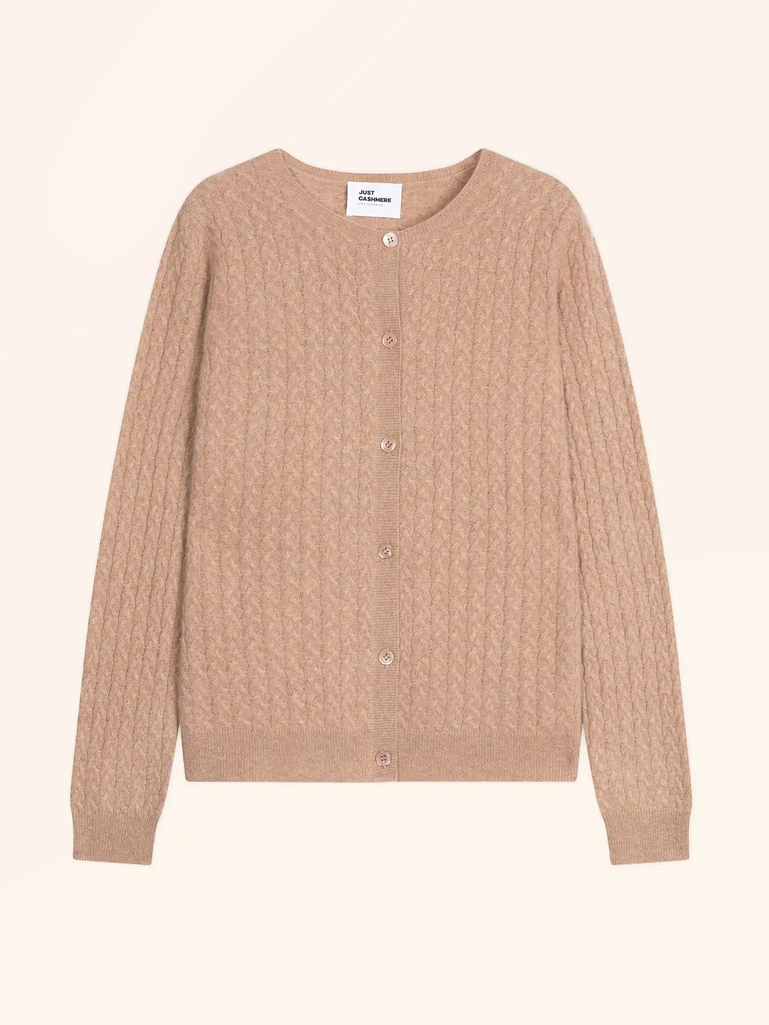 LAURA cardigan col rond camel chiné
