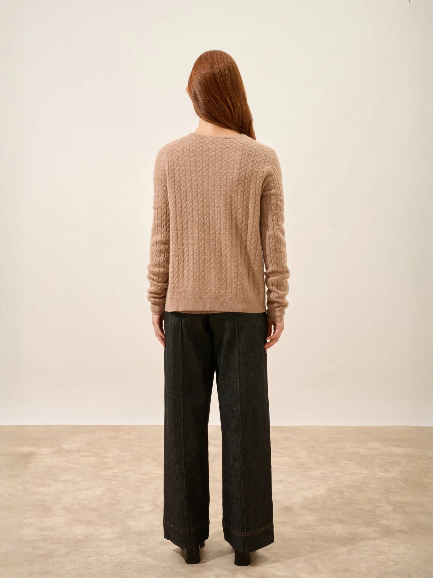 LAURA cardigan col rond camel chiné