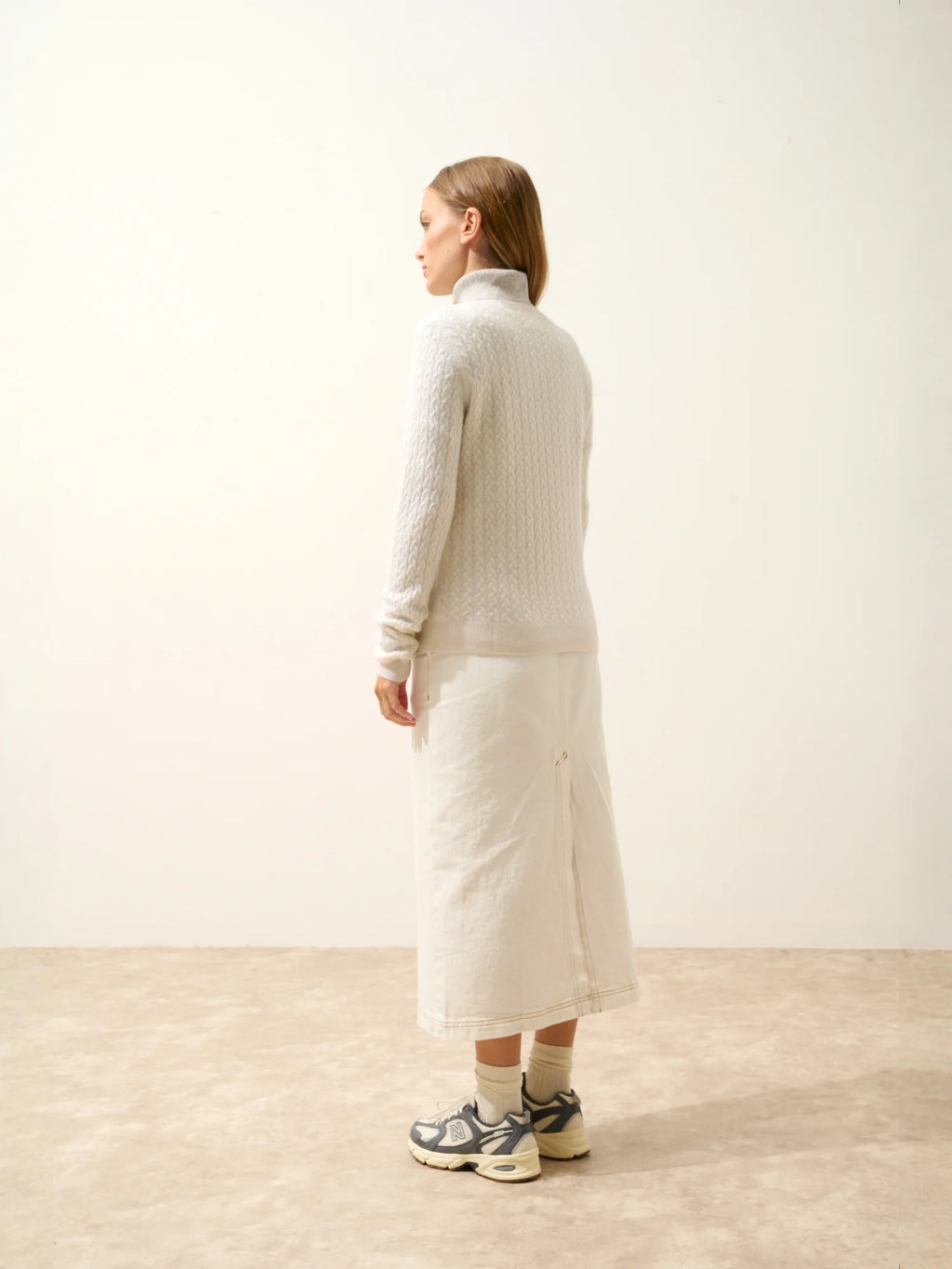 LAURA strickjacke rundhalsausschnitt schnee