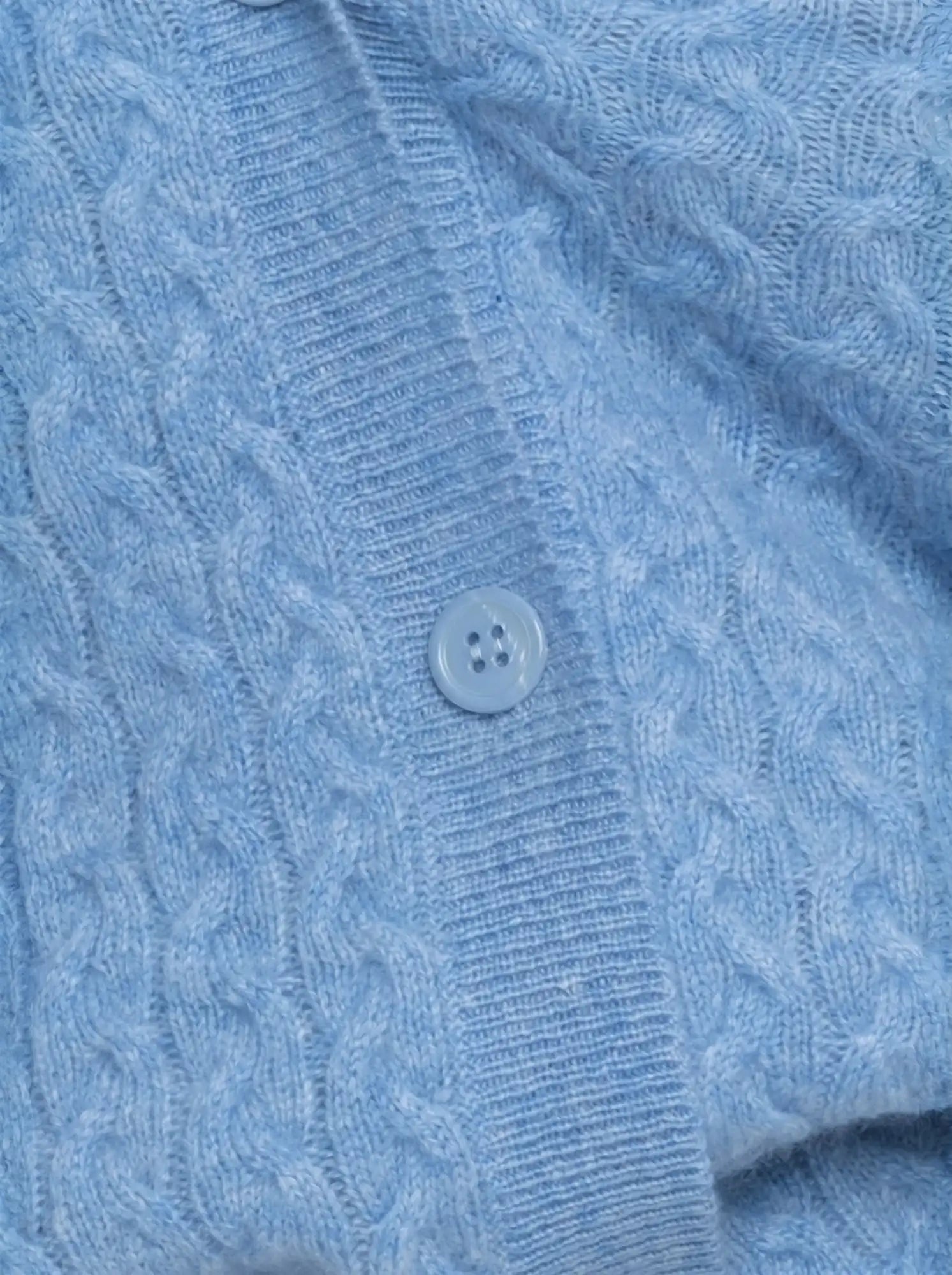 LAURA strickjacke rundhalsausschnitt himmelblau