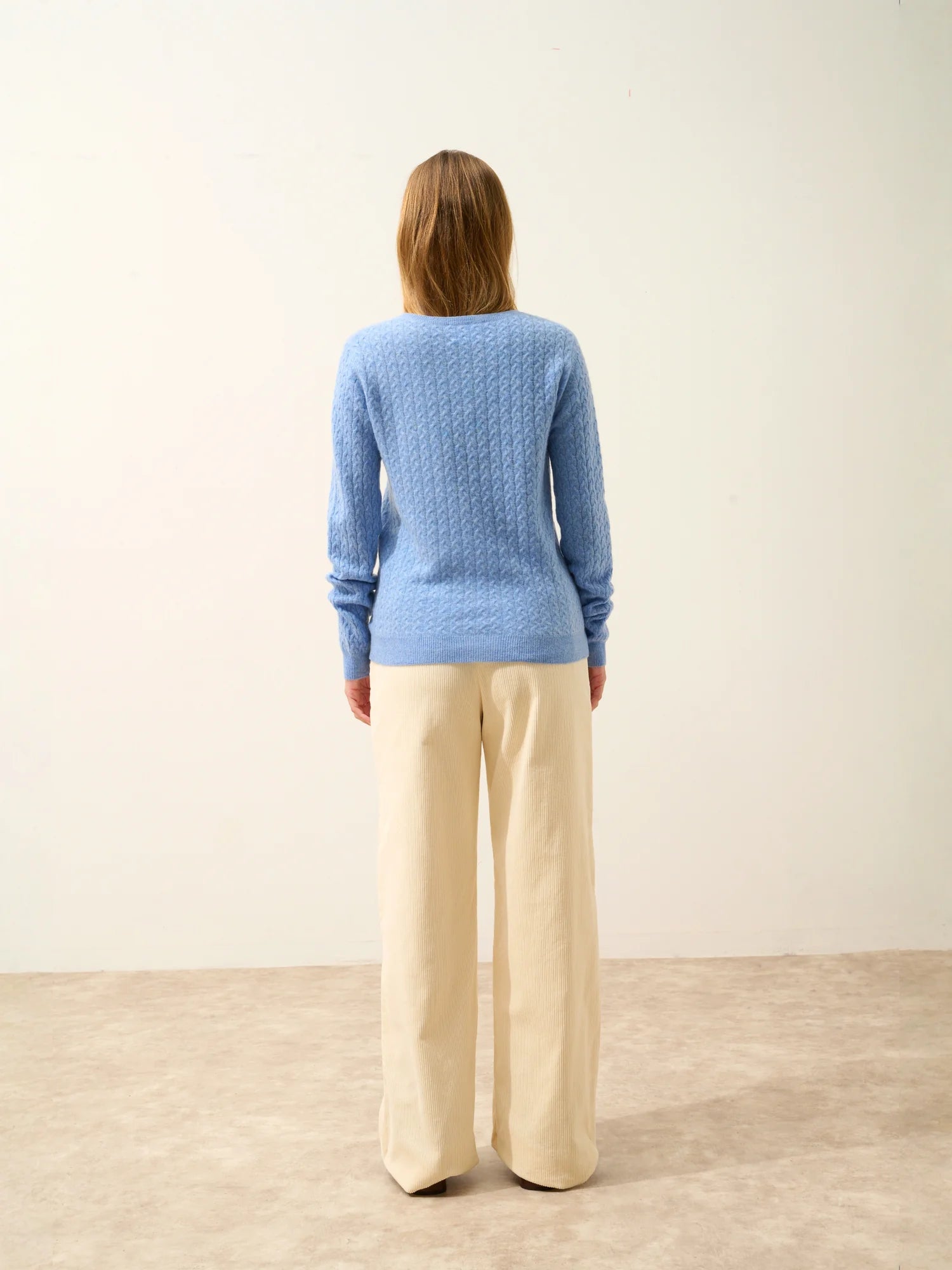 LAURA strickjacke rundhalsausschnitt himmelblau