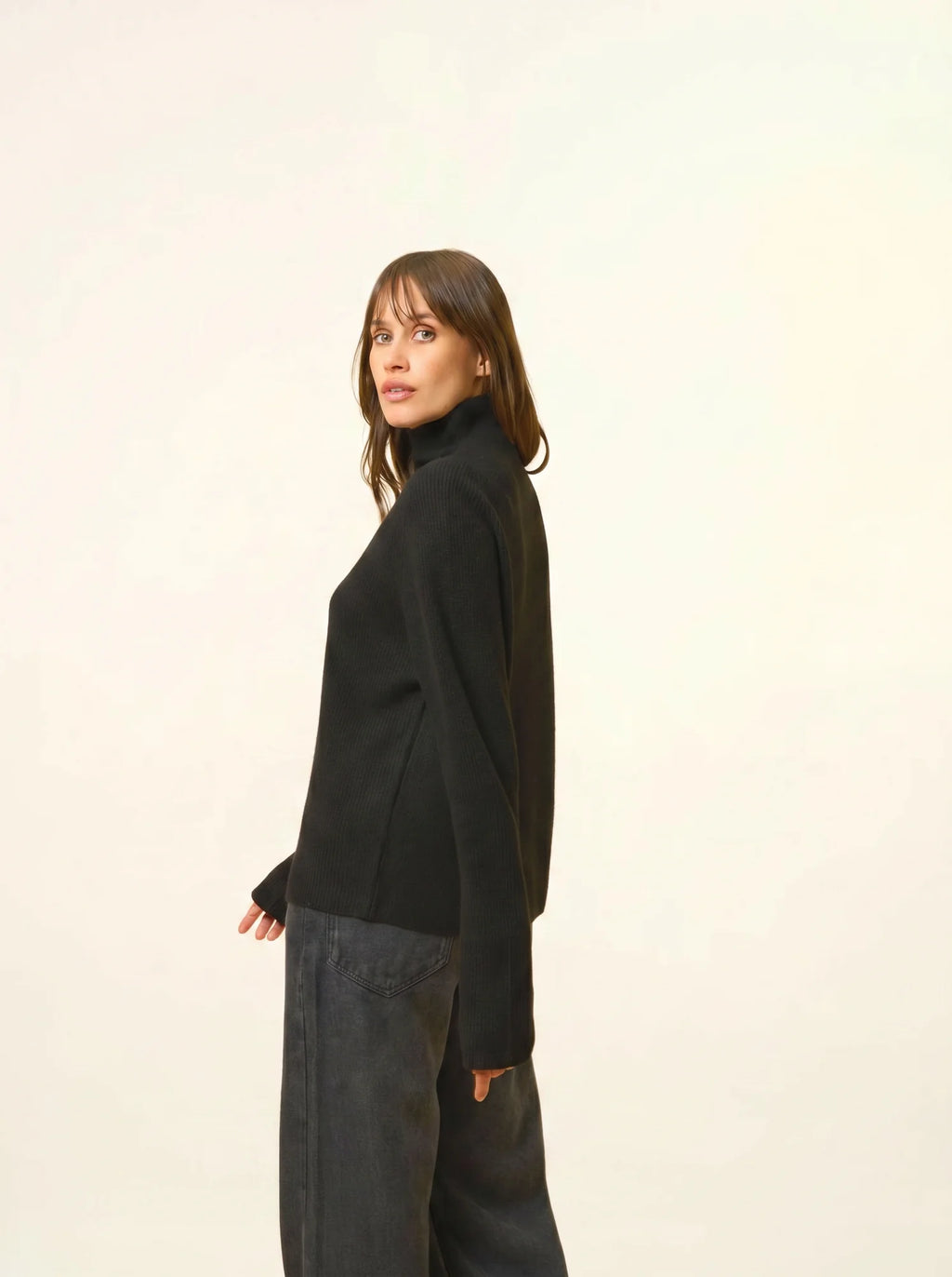 ALYSSA pullover stehkragen schwarz
