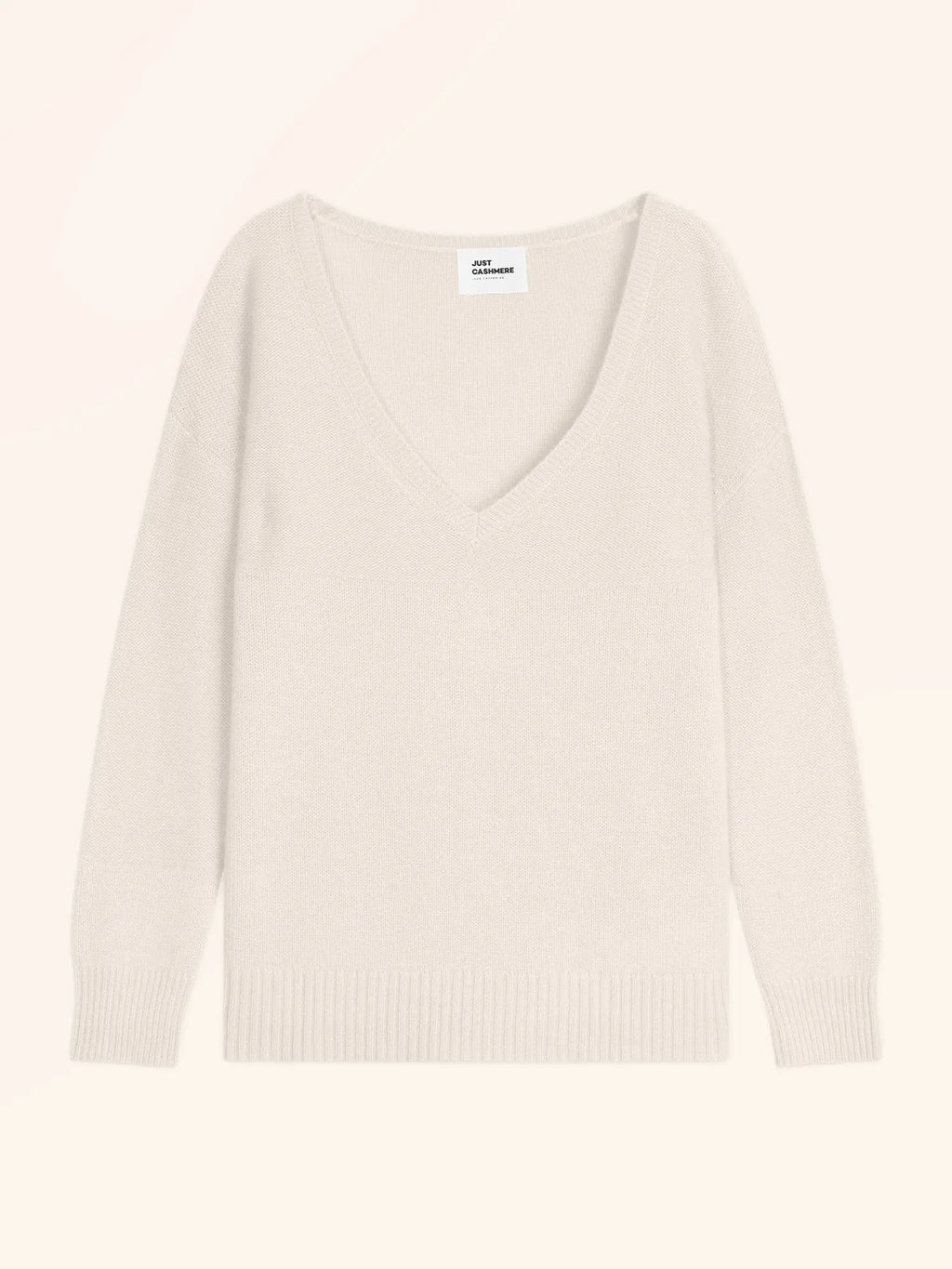 CASSIE pullover v-ausschnitt 4-fädig schnee
