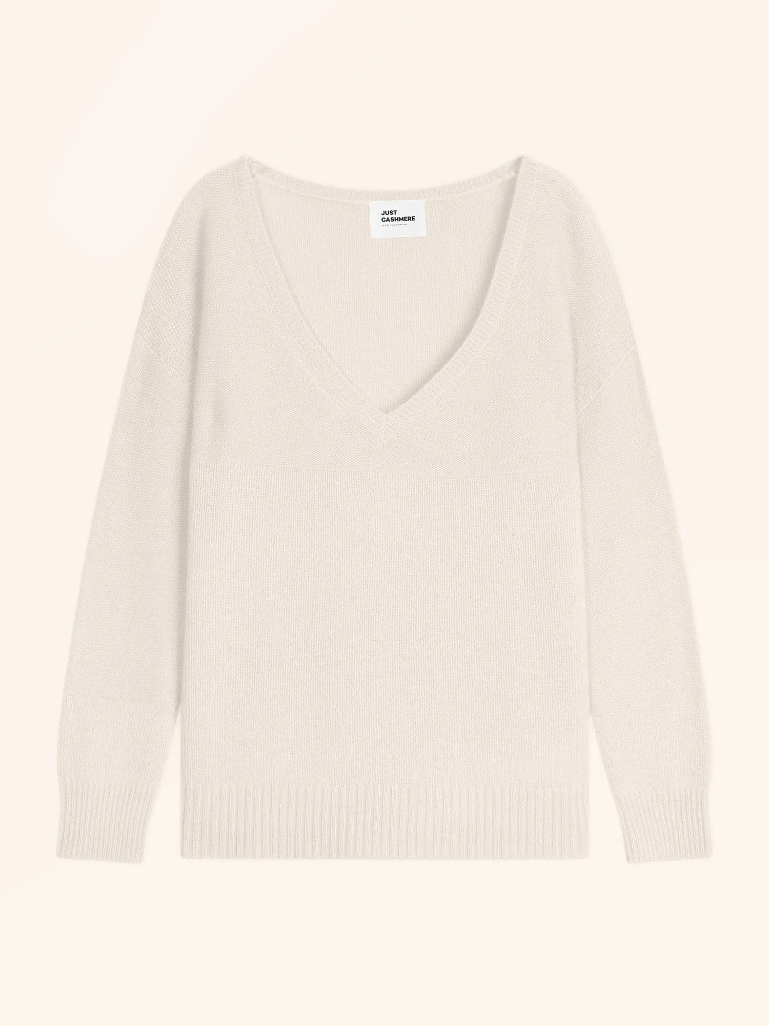 CASSIE pullover v-ausschnitt 4-fädig schnee