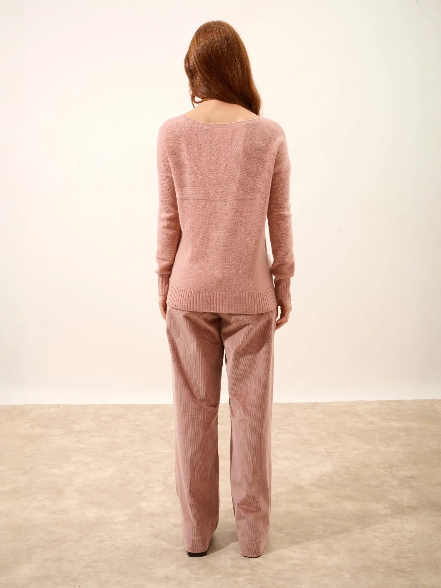 CASSIE pullover v-ausschnitt 4-fädig bois de rosa