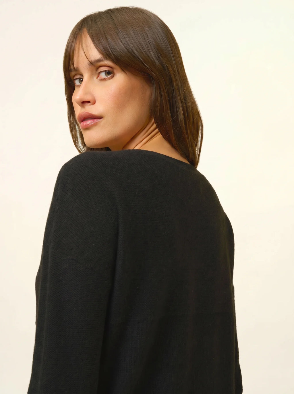 CASSIE pullover v-ausschnitt 4-fädig schwarz