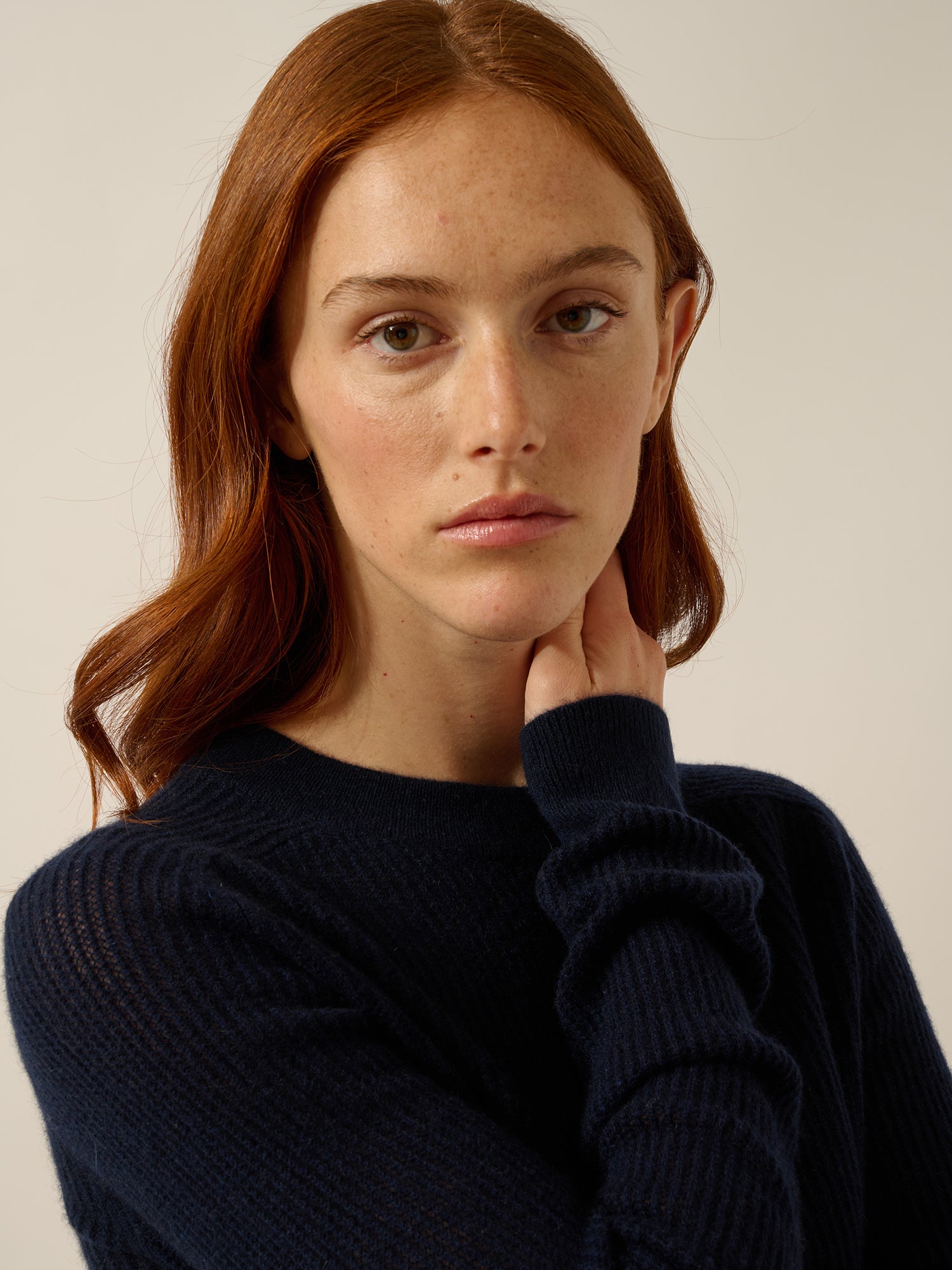 CALLIE pull col rond navy