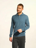 DOUGLAS poloshirt langarm grün petrol meliert