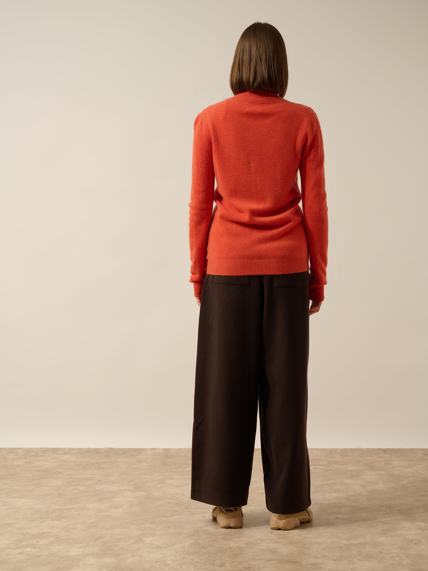 AYR gilet col montant orange chiné