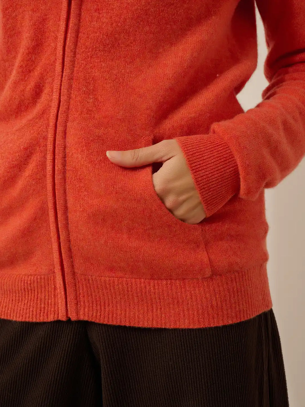 AYR weste mit reissverschluss stehkragen orange meliert