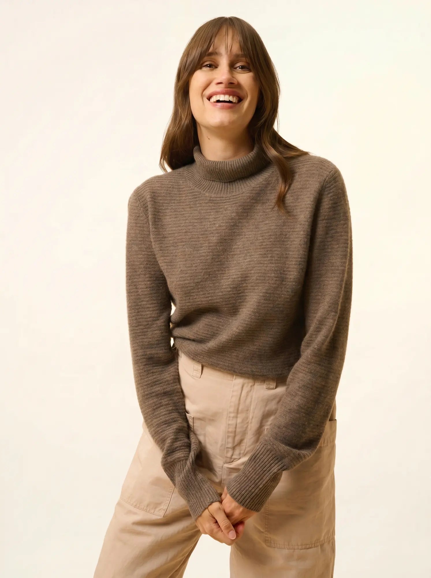 UDNY pullover rollkragen taupe meliert