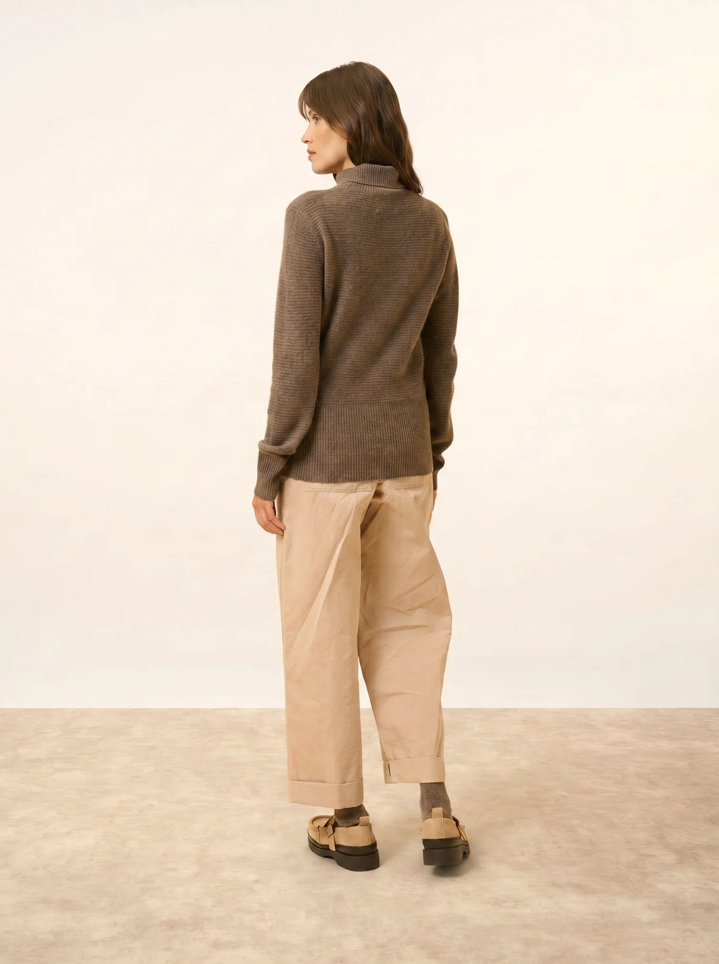 UDNY pullover rollkragen taupe meliert