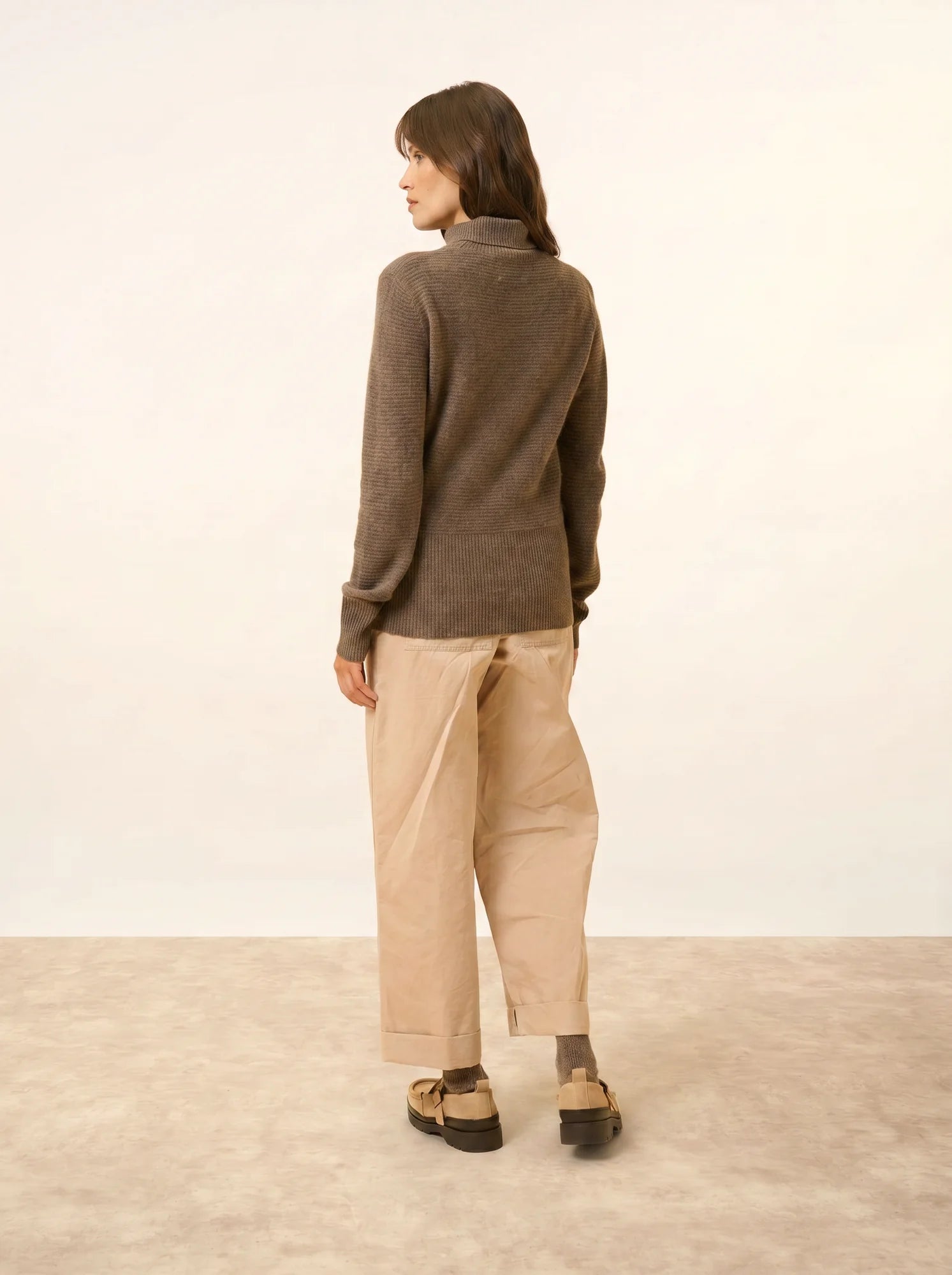 UDNY pullover rollkragen taupe meliert