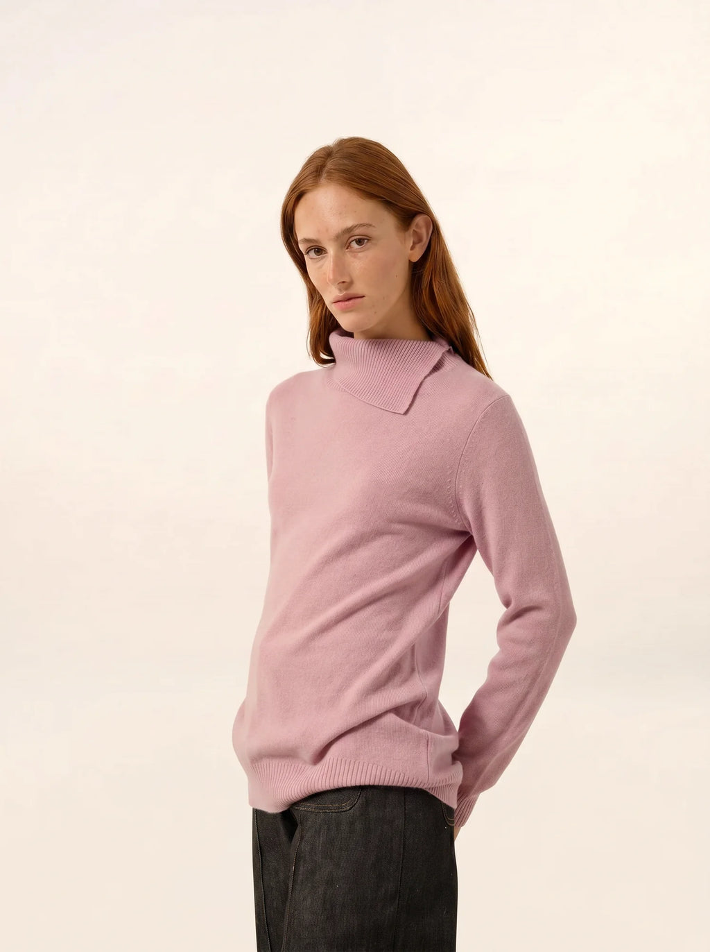 DUNDEE Sweater Turtleneck Buttoned Rosewood