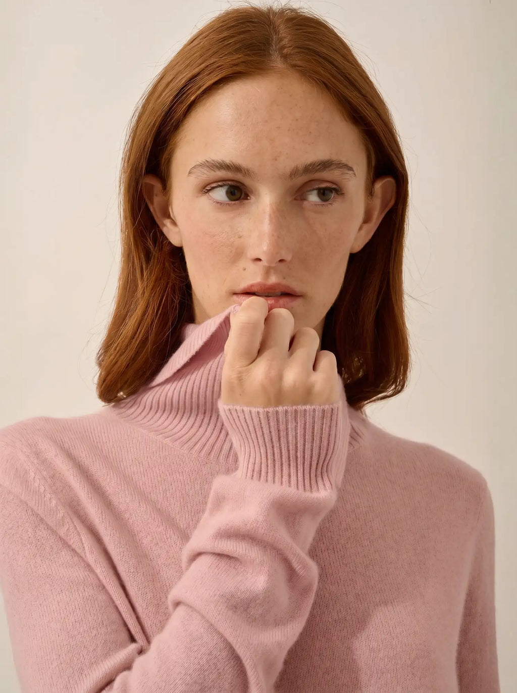 DUNDEE Sweater Turtleneck Buttoned Rosewood