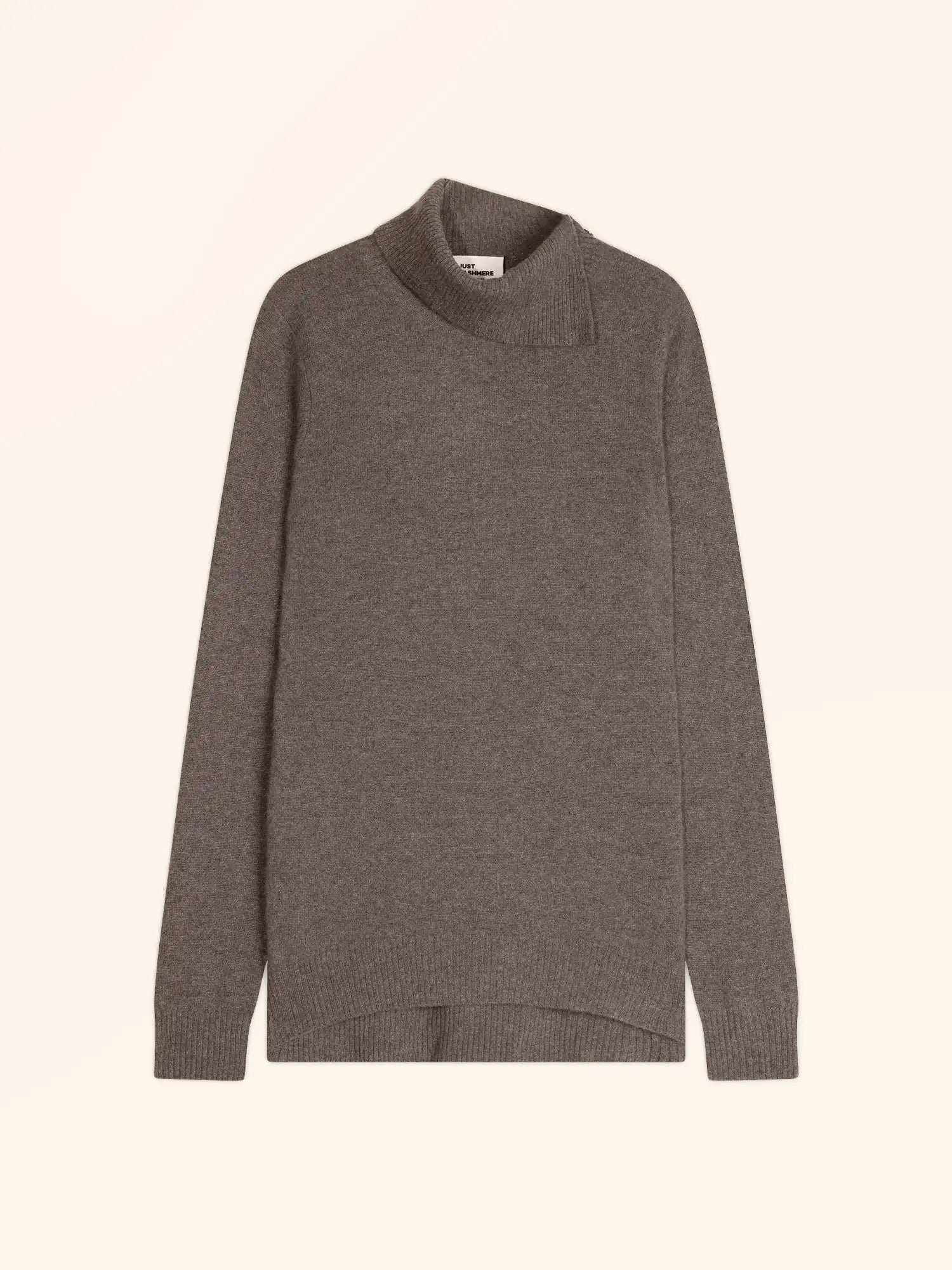 DUNDEE pullover rollkragen geknöpft taupe meliert