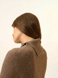 DUNDEE pullover rollkragen geknöpft taupe meliert
