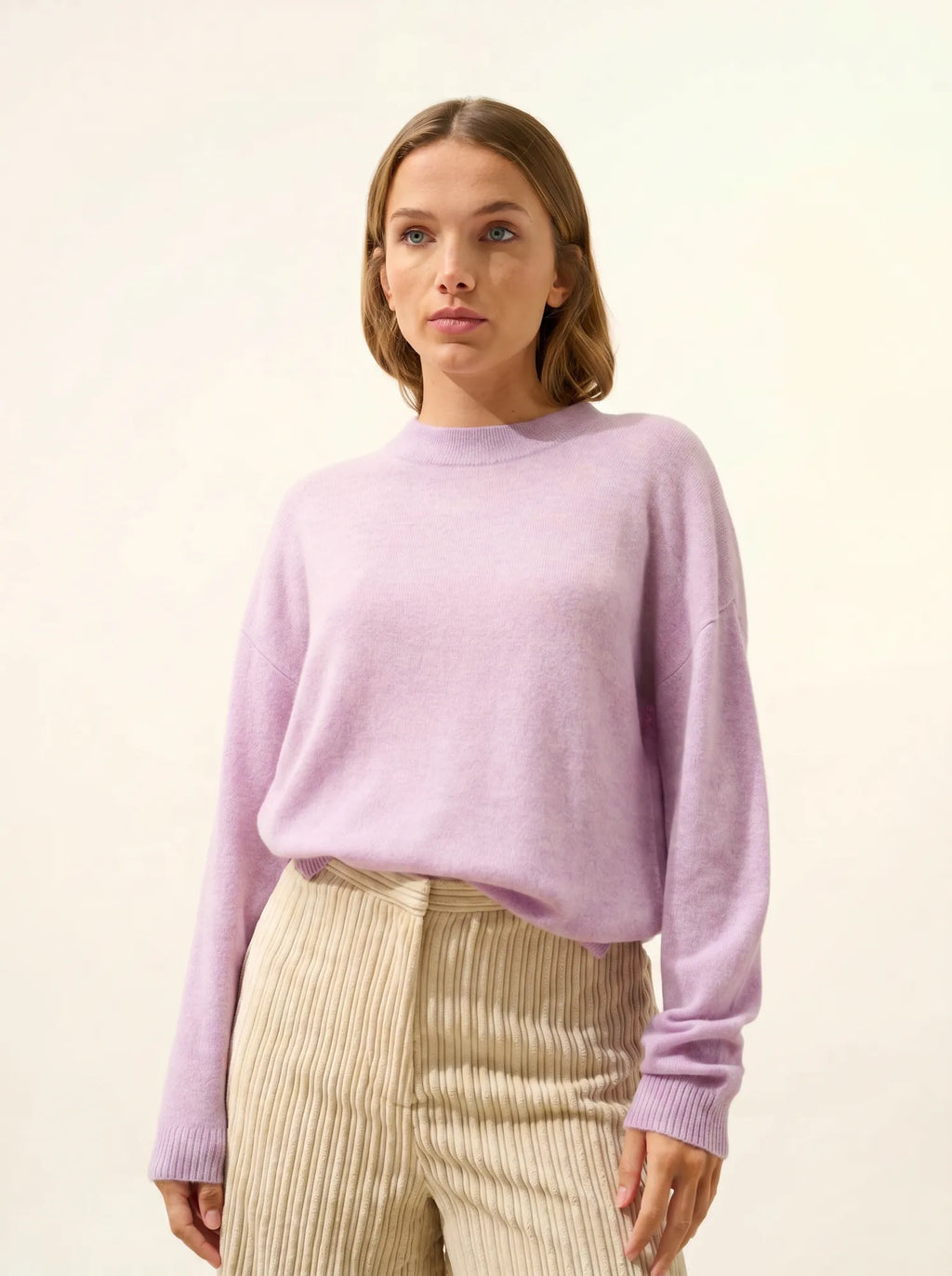 JOSPE pullover rundhalsausschnitt malve meliert