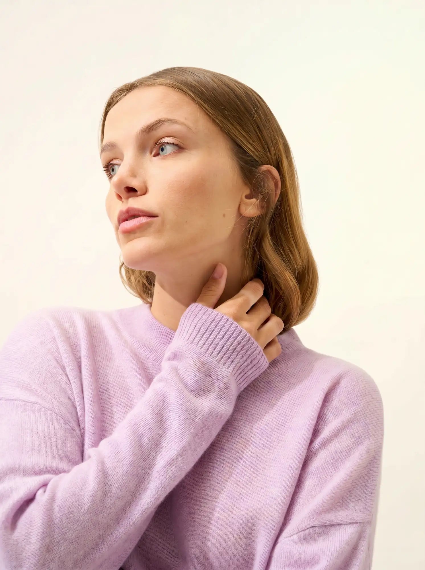 JOSPE pullover rundhalsausschnitt malve meliert