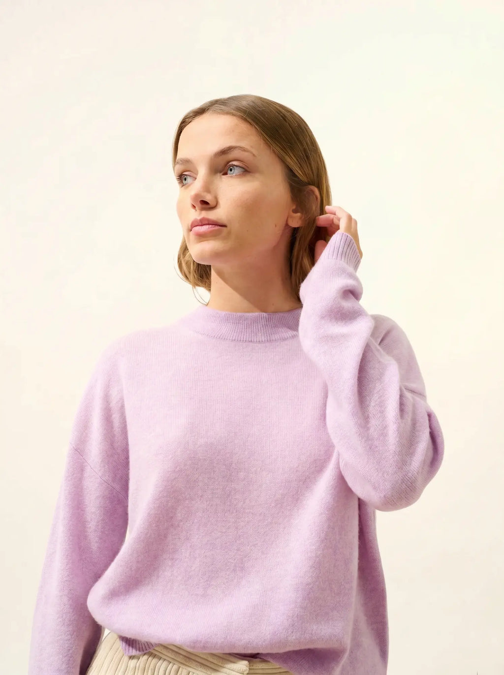 JOSPE pullover rundhalsausschnitt malve meliert