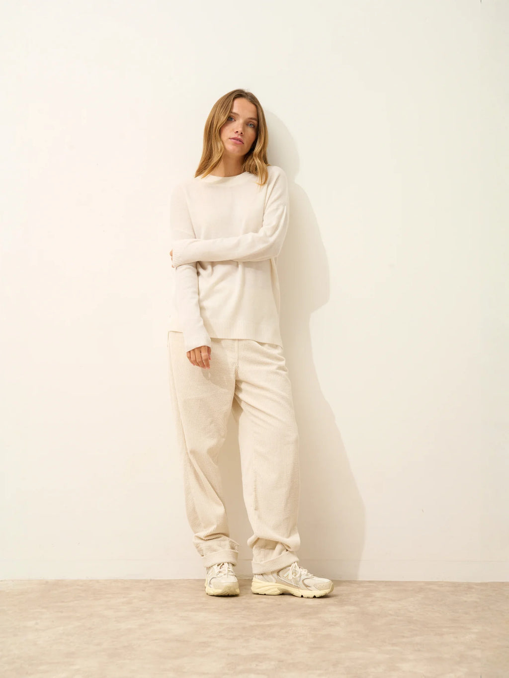 JOSPE pullover rundhalsausschnitt elfenbein