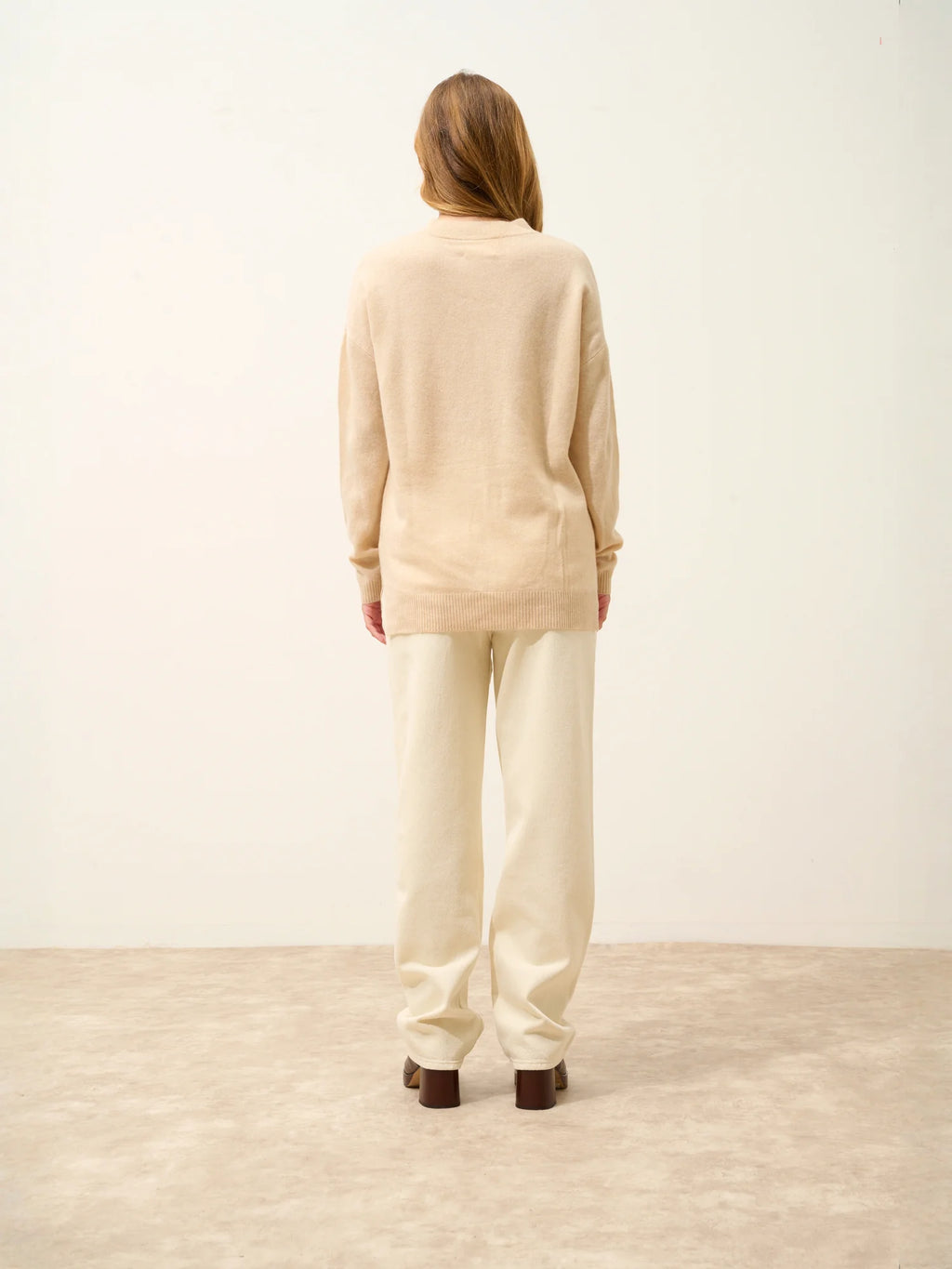 JOSPE pullover rundhalsausschnitt sand