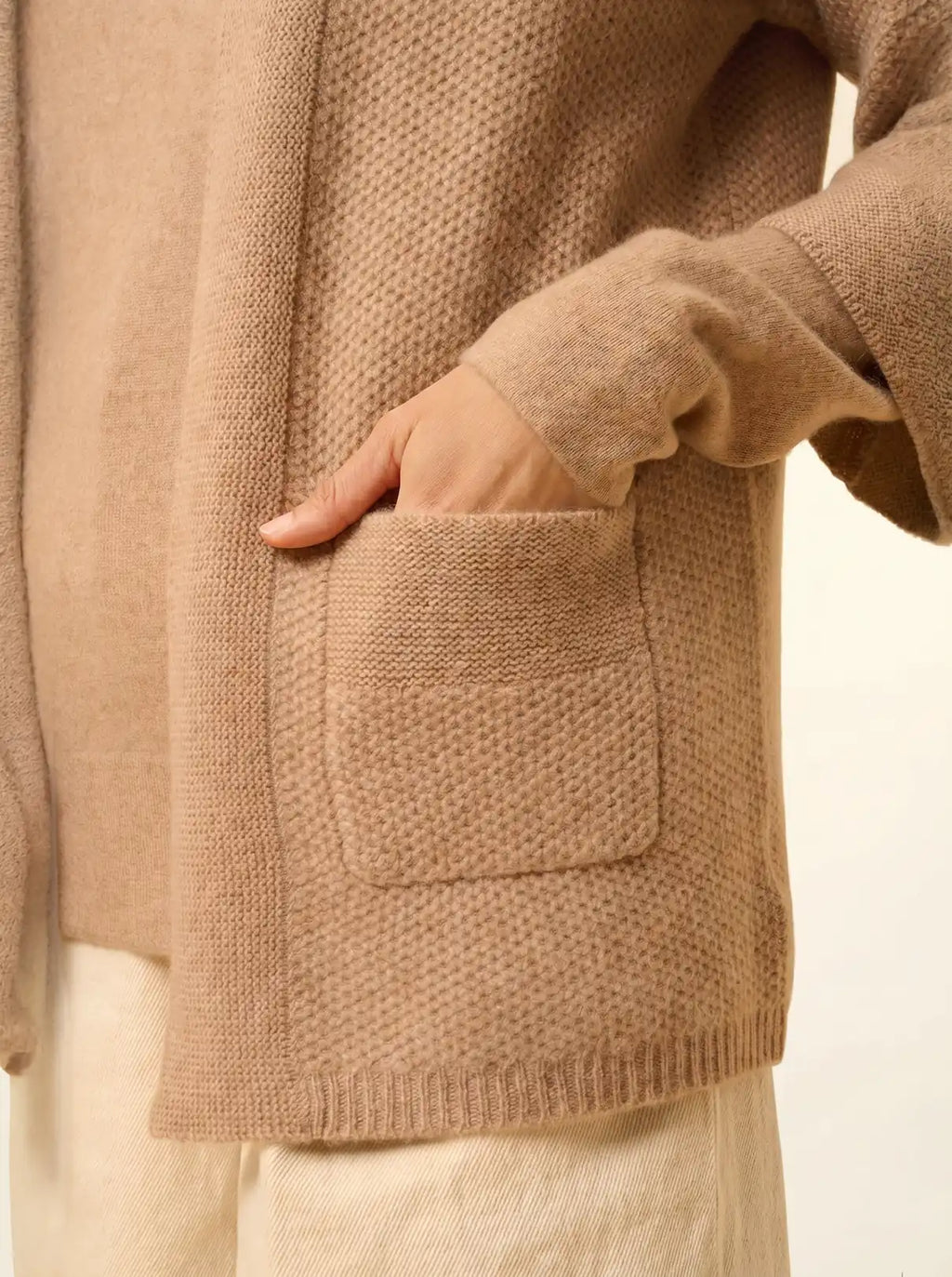 ABOYNE jacke kimono 4-fädig camel meliert