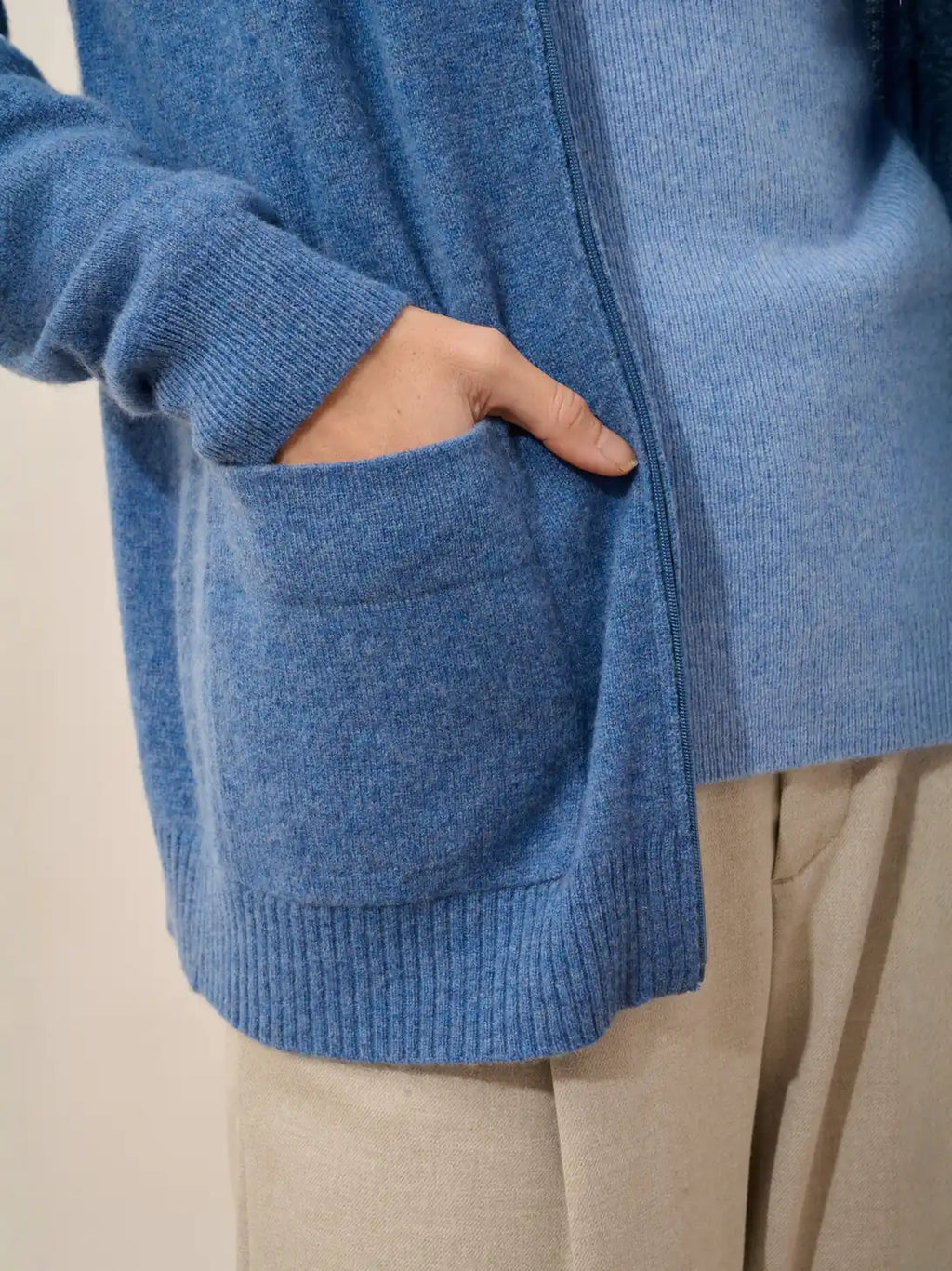 ERVIE weste mit reissverschluss col mao blau denim