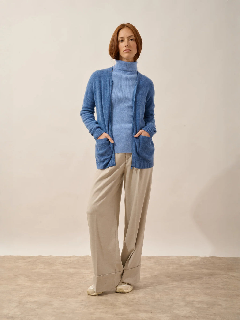 ERVIE weste mit reissverschluss col mao blau denim
