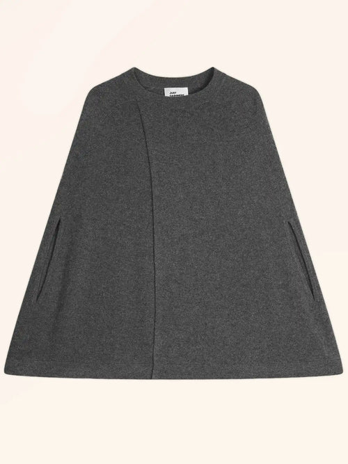 ALLOA cape ouverte col rond anthracite chiné