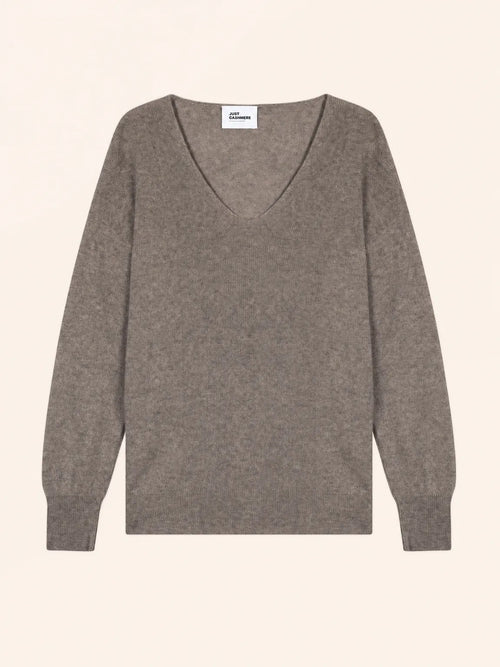 BIRSE pull col V taupe chiné