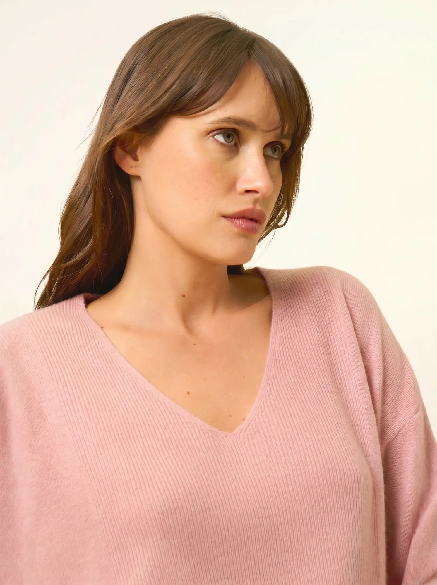 BIRSE pullover v-ausschnitt bois de rosa