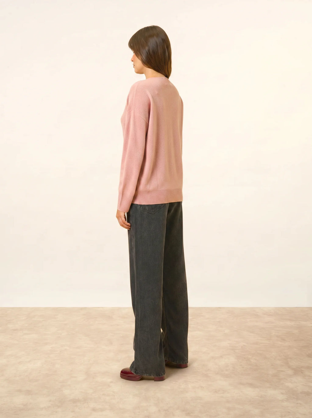 BIRSE pullover v-ausschnitt bois de rosa