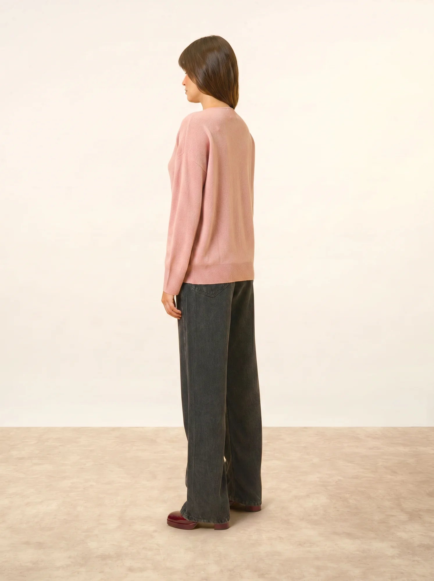 BIRSE pullover v-ausschnitt bois de rosa