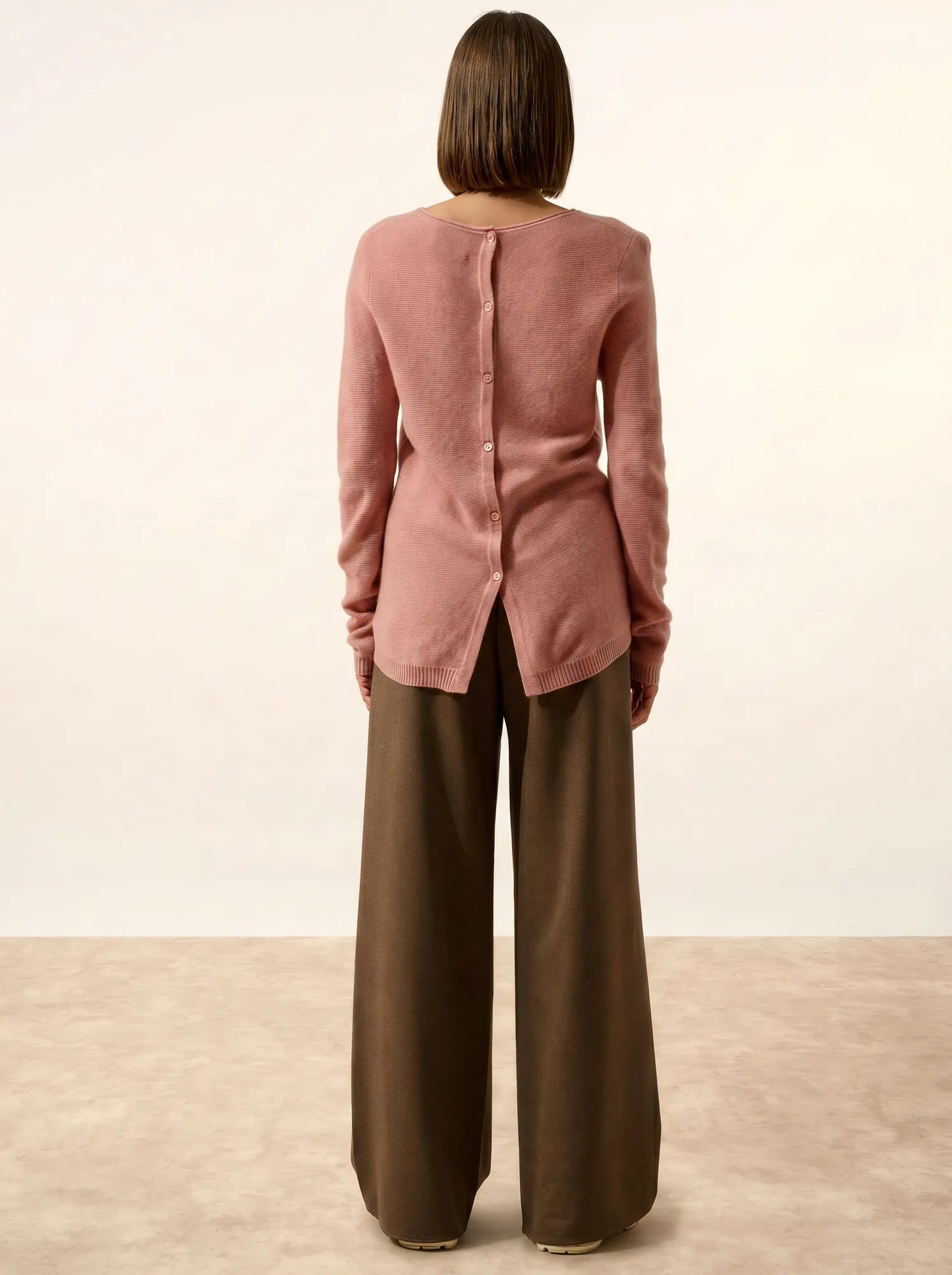 OLENA pullover rundhalsausschnitt geknöpft hinten bois de rosa