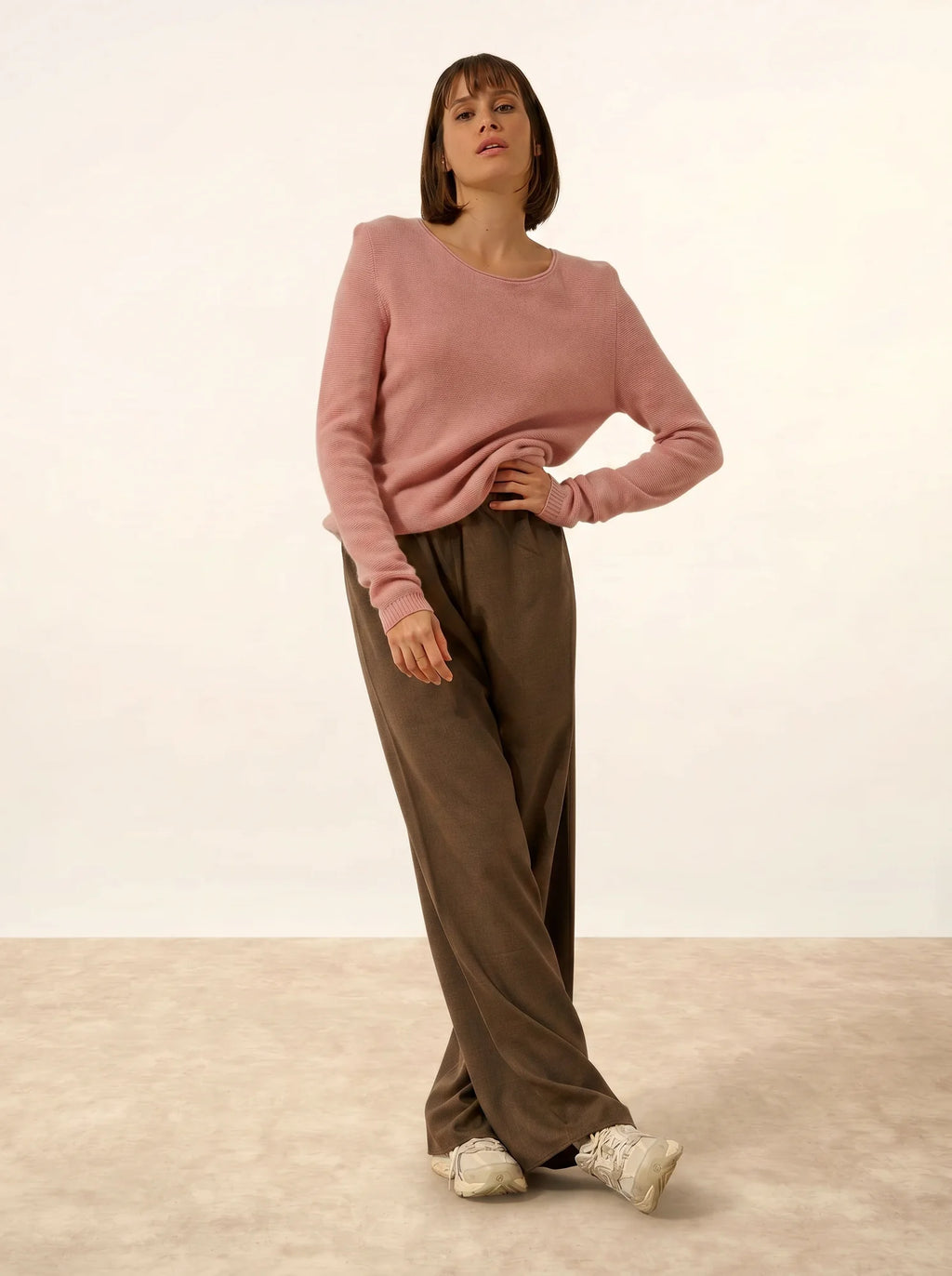 OLENA pullover rundhalsausschnitt geknöpft hinten bois de rosa