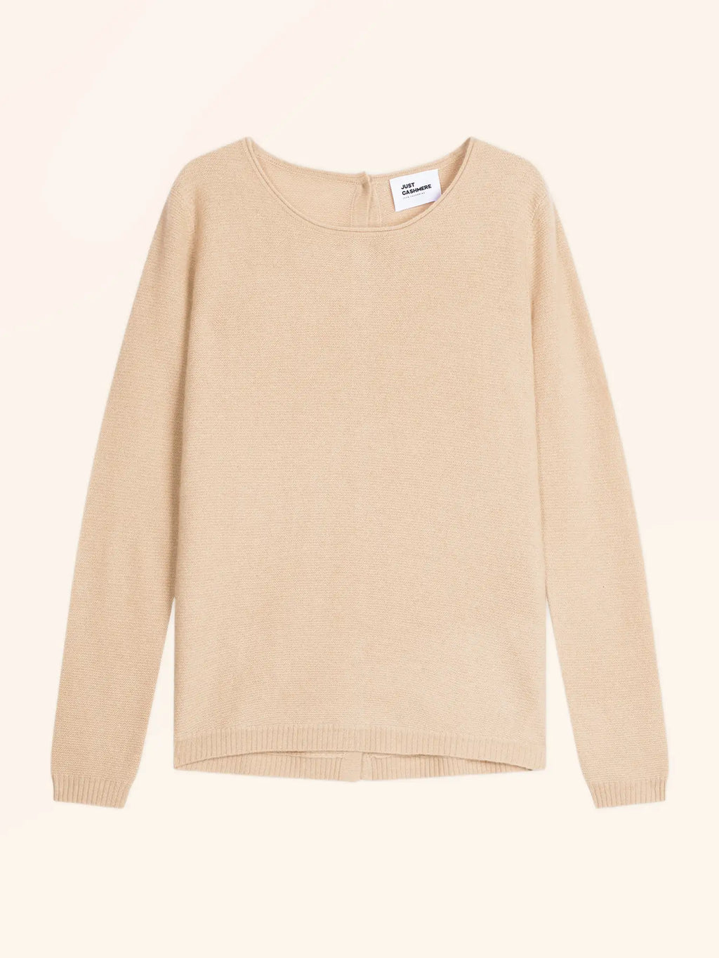 OLENA pullover rundhalsausschnitt geknöpft hinten sand