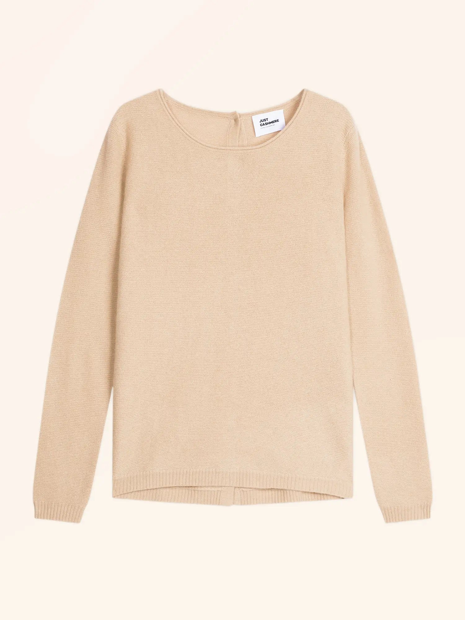 OLENA pullover rundhalsausschnitt geknöpft hinten sand