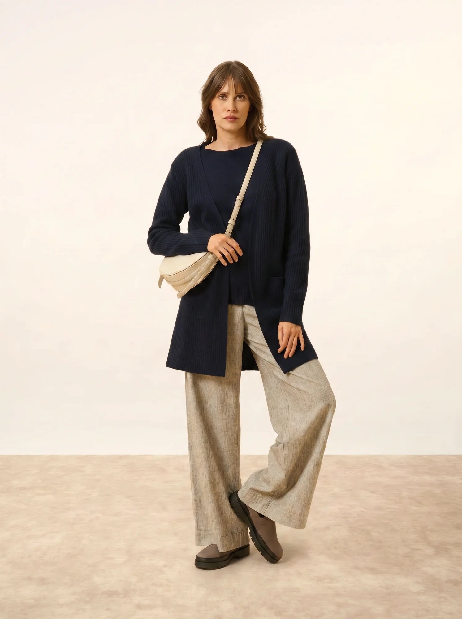 BRAEMAR jacke lang offen 4-fädig marineblau