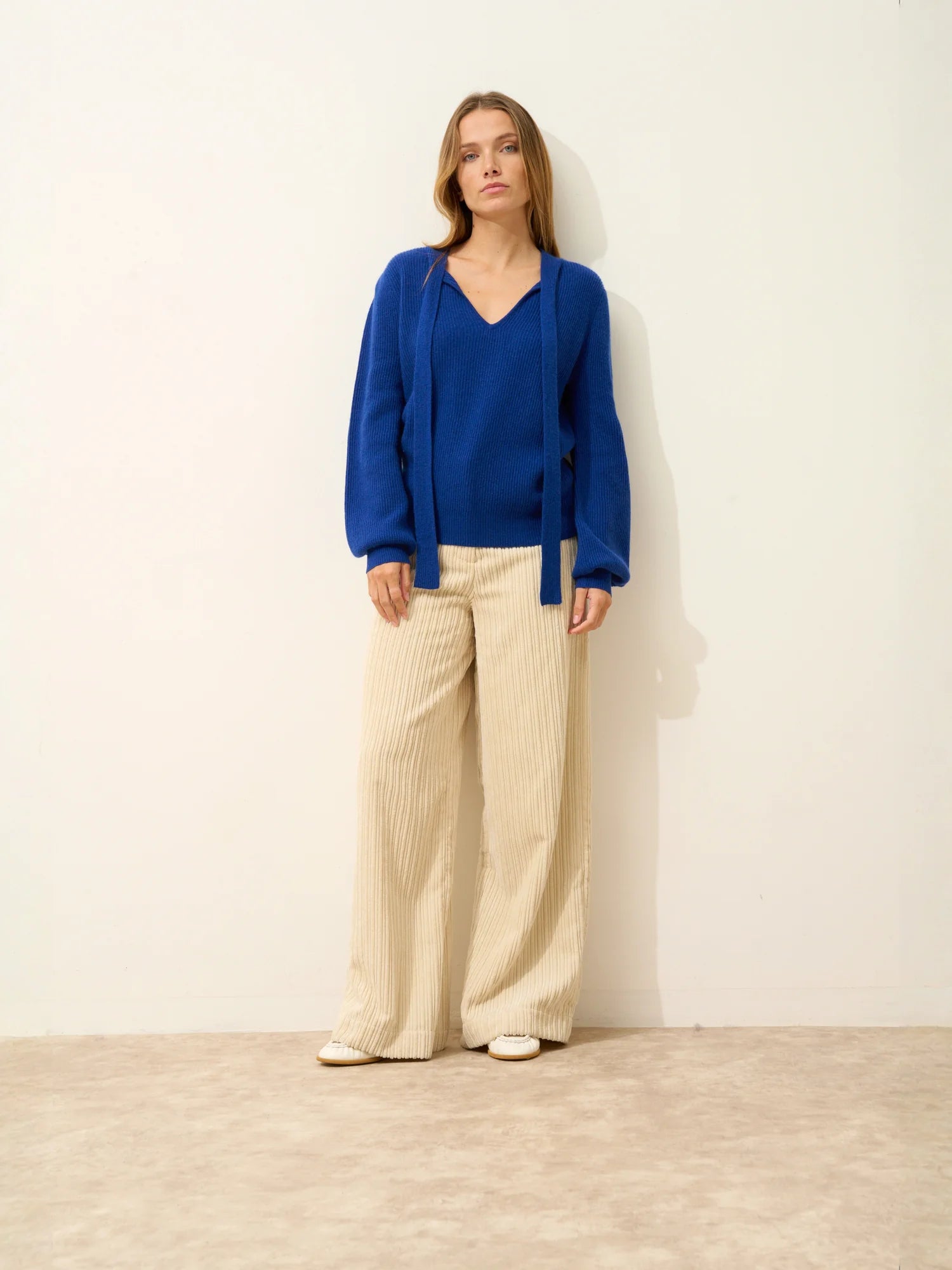 NOTY pullover col lavallière ultramarin