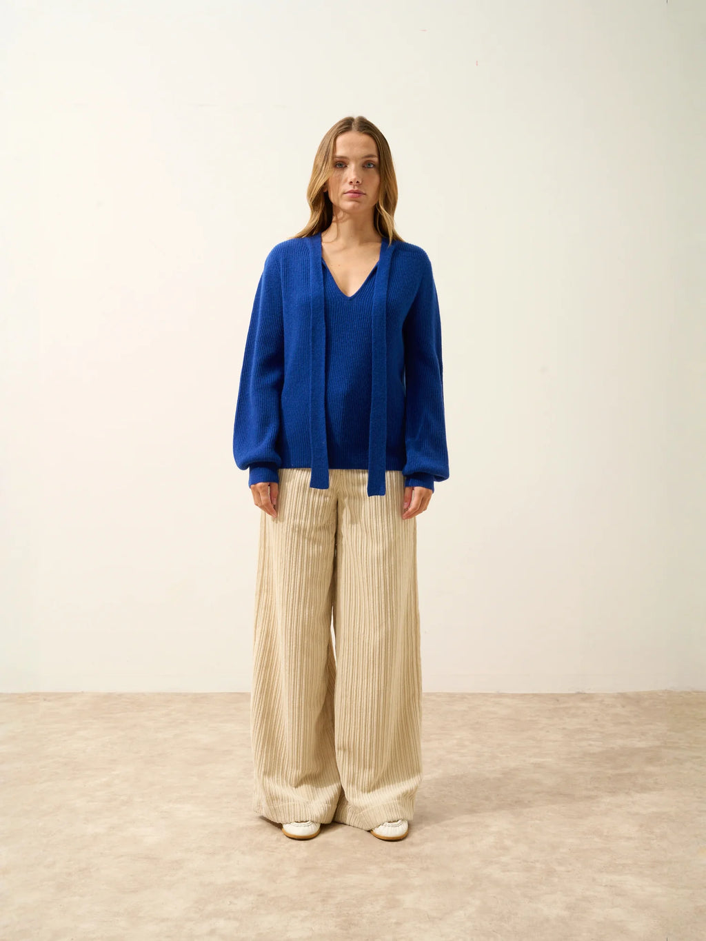 NOTY pullover col lavallière ultramarin