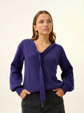 NOTY pullover col lavallière violett