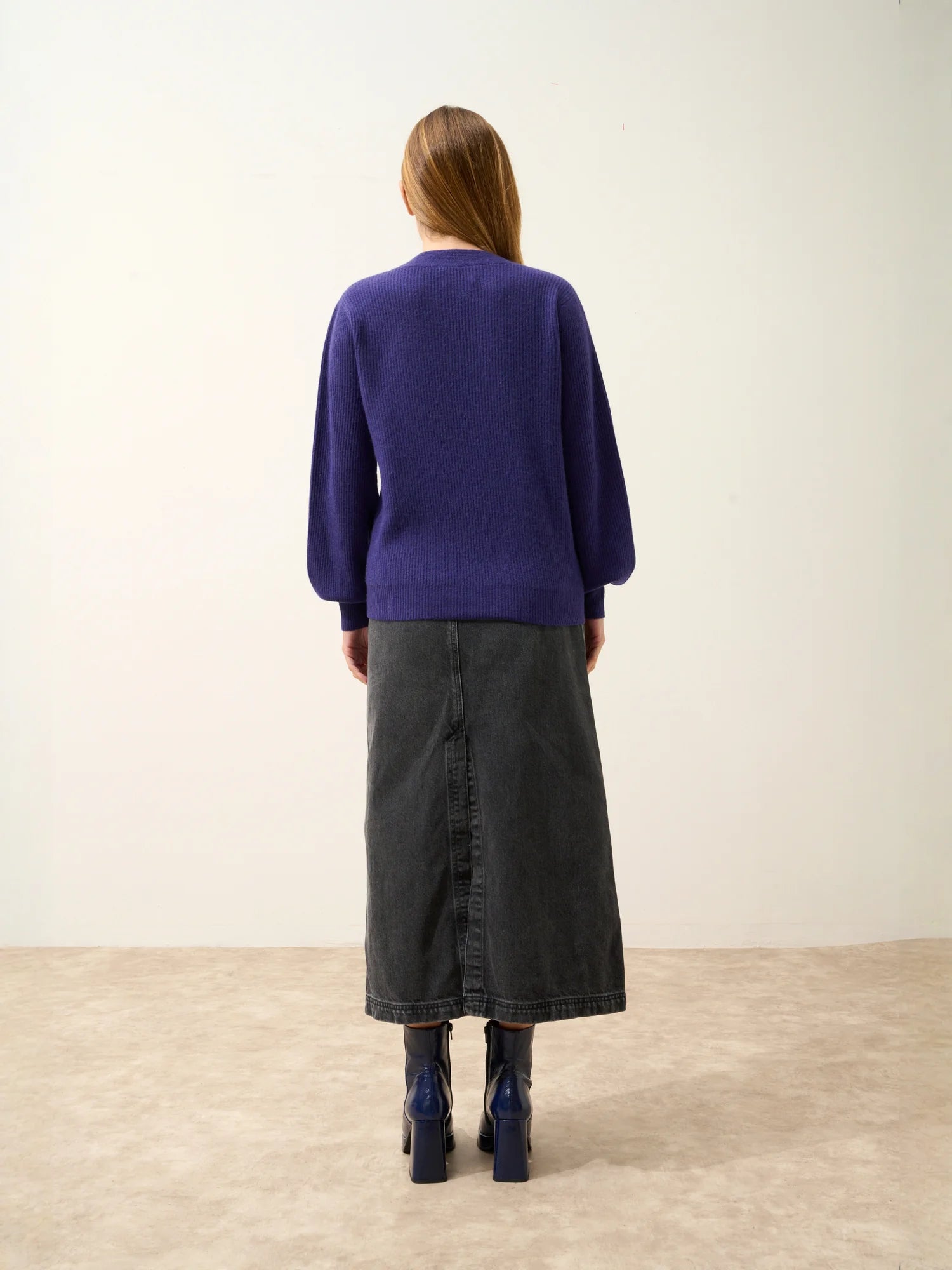 NOTY pullover col lavallière violett