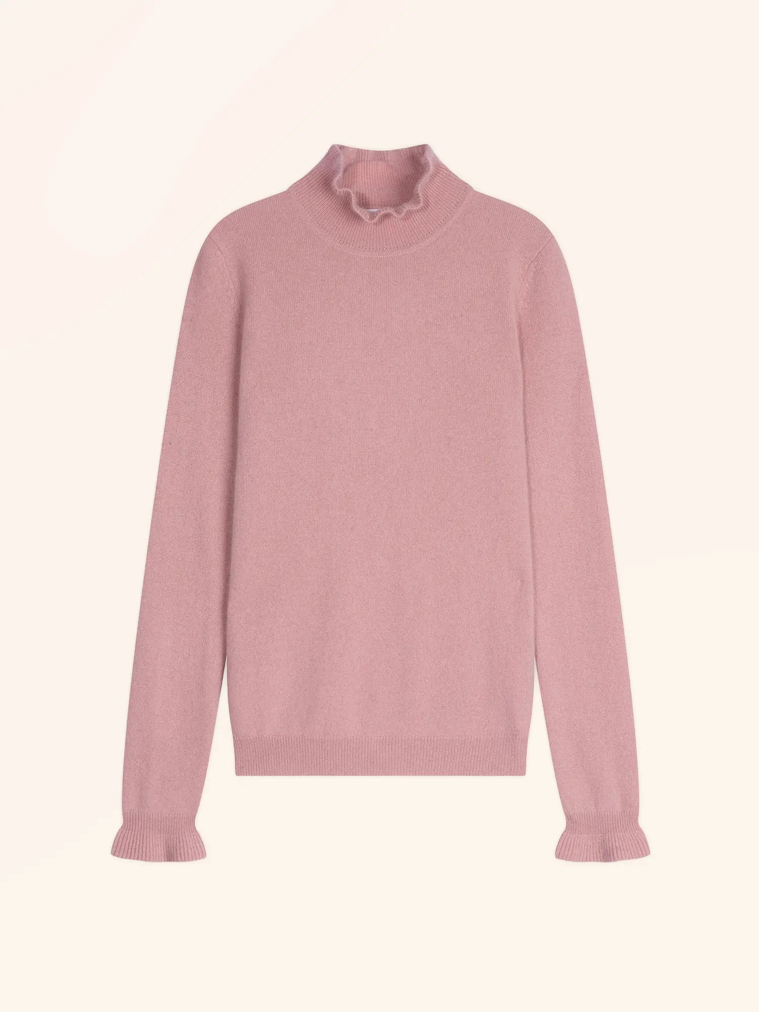 TRILA pullover stehkragen volant bois de rosa