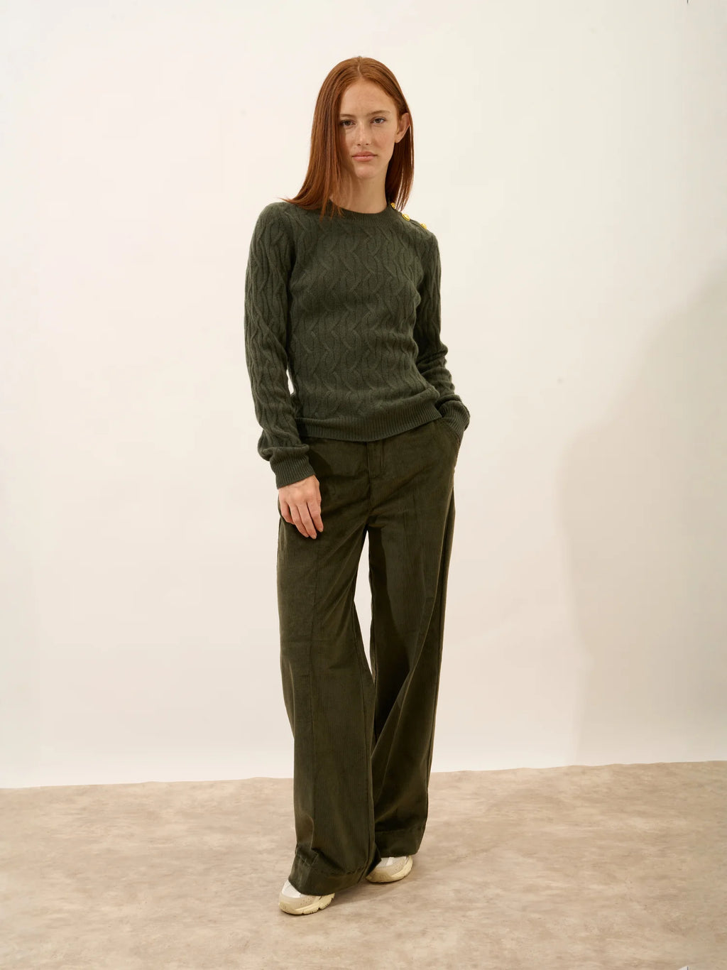 LYND pullover rundhalsausschnitt marine 4-fädig khaki