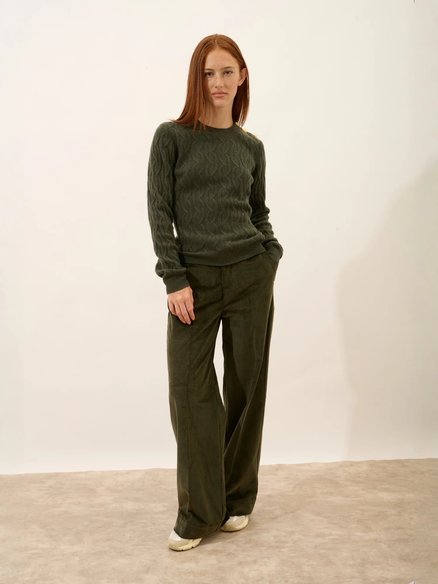 LYND pullover rundhalsausschnitt marine 4-fädig khaki
