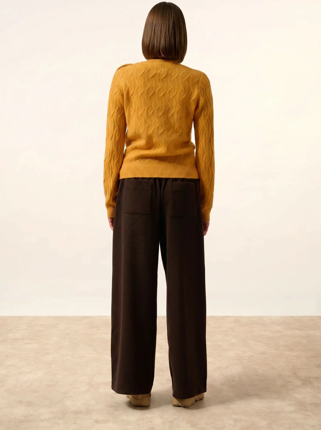 LYND pullover rundhalsausschnitt marine 4-fädig curcuma