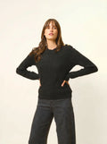 LYND pull col rond marin 4 fils noir