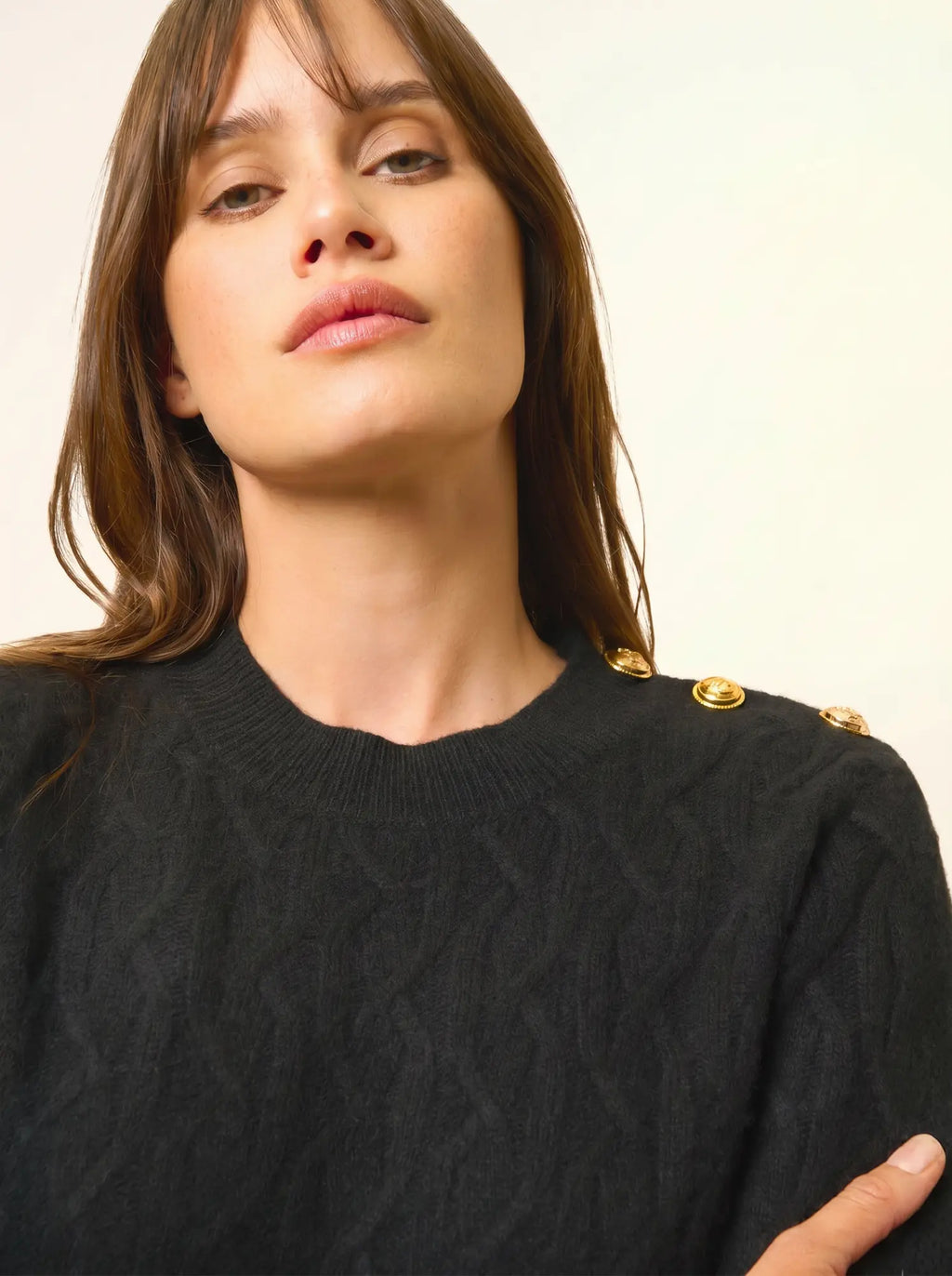 LYND pull col rond marin 4 fils noir