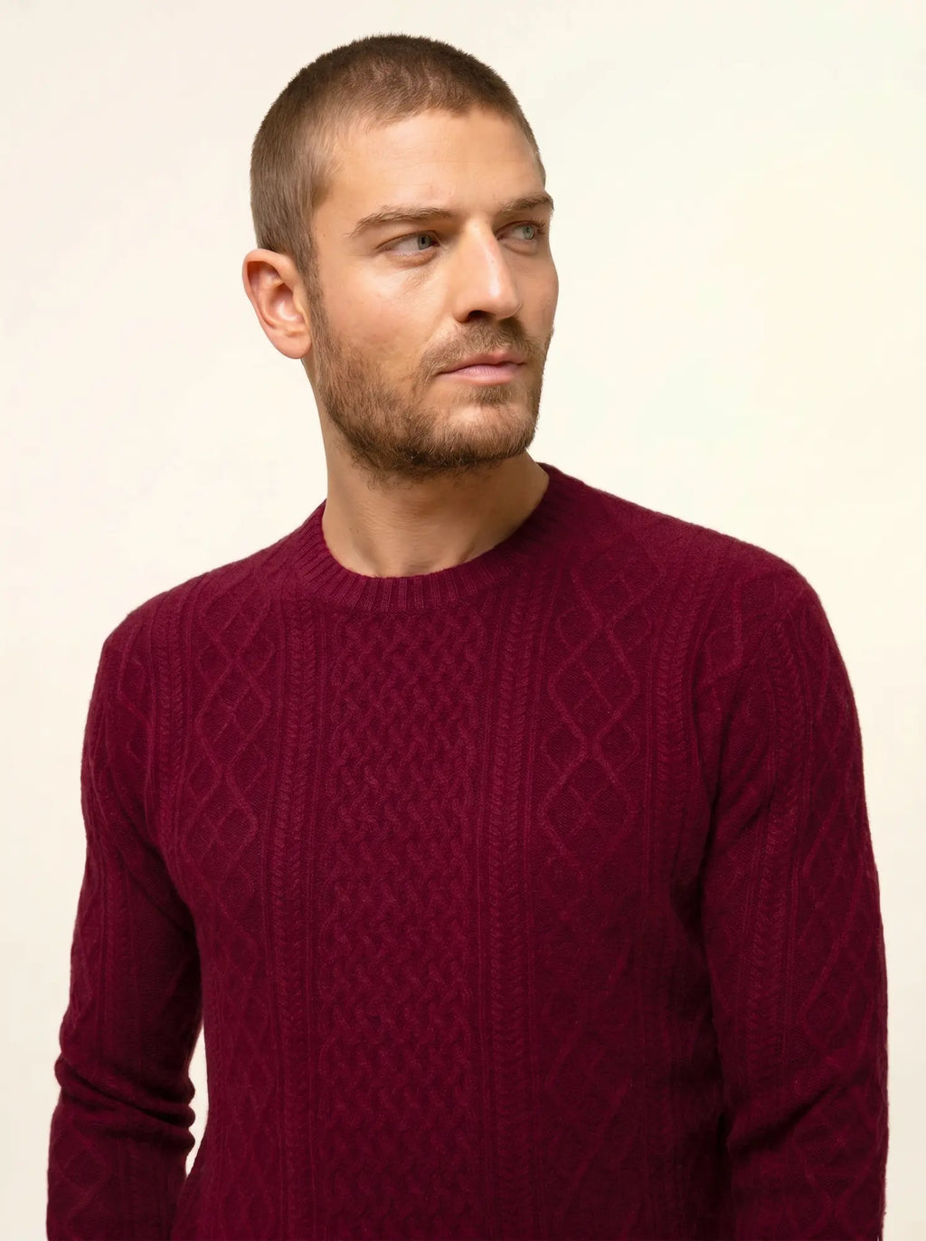 THURID pullover rundhalsausschnitt 4-fädig bordeaux